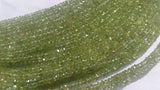 Peridot faceted Roundel 4-4.5mm AA Grade Hand cutting beads - Length 14 Inch