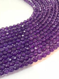 4MM Amethyst Round faceted , Top Quality faceted , Length of strand 16" Micro Faceted beads .