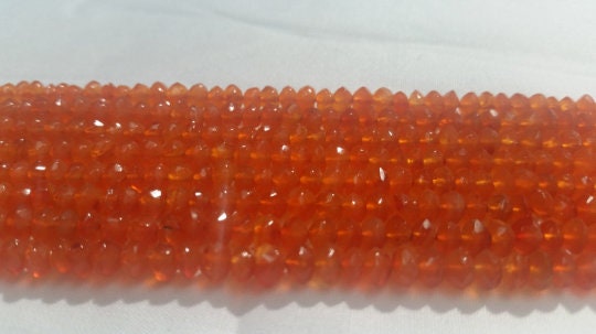 Carnelian faceted Rondelles 3-3.5mm size -  Hand cutting faceted AA Quality - Length 13 inch