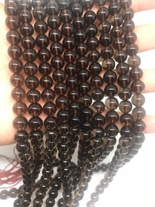 8MM Smoky quartz  Round beads, Top Quality perfect round shape .40 CM Length