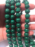 10mm Malachite Round Beads , Length of strand 40 Cm - Top Quality Beads- Malachite Beads - Dark Green Color- AAA Quality