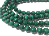 8 mm Malachite Round Beads , Length of strand 40 Cm - Top Quality Beads- Malachite Beads - Dark Green Color- AAA Quality