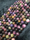 20 cm Length 9 MM Multi Tourmaline Round beads. Fine quality beads