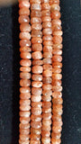 Sunstone faceted Roundel beads 8mm , Length in 14" Good Quality Beads