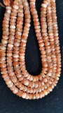 Sunstone faceted Roundel beads 8mm , Length in 14" Good Quality Beads