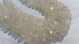 6MM Chalcedony Faceted Roundel ,Pearl Coating Beads, AAA Quality beads . Length 8 Inch