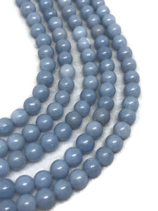 Angelite 6MM Round  beads ,Natural gemstone ,length 16" . country of origin is Peru