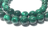 14 mm Malachite Round Beads , Length of strand 40 Cm - Top Quality Beads- Malachite Beads - Dark Green Color- AAA Quality