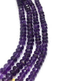 Amethyst 8M faceted Roundel Beads, Good Color in 10" Length , natural Amethyst from Africa , Roundel beads