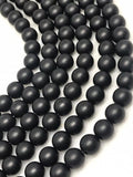 Black Onyx 8M Smooth Matte Round, Round beads, gemstone shape Length 16 Inch- Matte finish beads