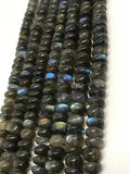 6MM LABRADORITE SMOOTH Roundel Shape  , Top Quality Roundel , Length 14" . Blue fire Labradorite beads
