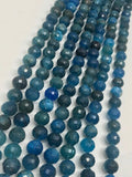 9MM Neon Apatite Faceted Round, Perfect Round Beads- , length 16" . micro faceted beads , Natural Faceted Gemstone