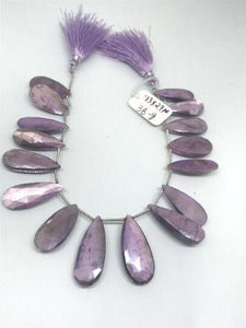 Purple Moonstone Coated faceted Pear Shape - Length 8 Inches , Flat Pear shape 13X27MM , Moonstone coating code #5