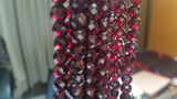 5mm Garnet Round faceted Beads, Length of strand 14 " very beautiful and AAA quality beads . Red garnet Faceted Round