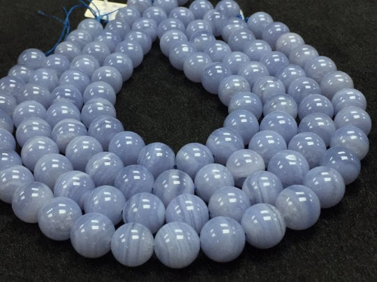 14mm Blue Lace Agate Round Beads, 15 Inch Strand- Top Quality . Agate Round .