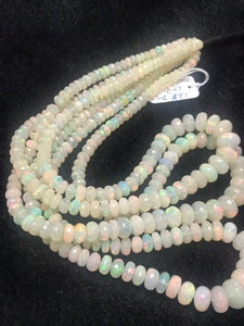 Ethiopian Opal Faceted Roundel Beads 5-8mm size, 16 Inch Strand, Superb Quality,