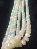 Ethiopian Opal Faceted Roundel Beads 5-8mm size, 16 Inch Strand, Superb Quality,