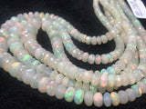 Ethiopian Opal Faceted Roundel Beads 5-8mm size, 16 Inch Strand, Superb Quality,