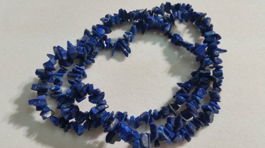 Lapis Chips Beads , Length of Necklace 32