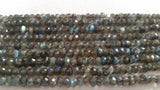 Labradorite hand cut faceted B Quality , size 7mm , Length of strand 14"