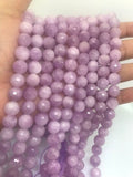 10MM Kunzite Round Faceted Beads, AAA Quality, Length 40cm -Natural Kunzite Beads-Purple Color , AAA quality origin brazil