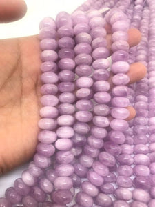 12mm Natural Kunzite Roundel Beads, AAA Quality, Length 40cm -Natural Kunzite Beads-Purple Color origin brazil . Purple kunzite shape