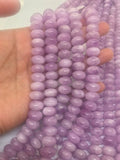 12mm Natural Kunzite Roundel Beads, AAA Quality, Length 40cm -Natural Kunzite Beads-Purple Color origin brazil . Purple kunzite shape