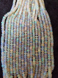 Ethiopian Opal Smooth Roundel Beads 3.5-4.5mm size, 16 Inch Strand, AAA Quality opal beads.