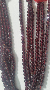 5mm Garnet Round Faceted Beads, Length of strand 14'' , Natural Garnet top Quality beads