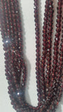 5mm Garnet Round Faceted Beads, Length of strand 14'' , Natural Garnet top Quality beads