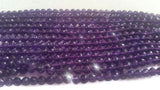 5mm Amethyst Round faceted , Top Quality faceted , Length of strand 13"