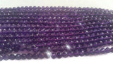 5mm Amethyst Round faceted , Top Quality faceted , Length of strand 13"