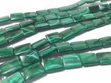 18x13 mm Malachite Rectangle Beads , Length of strand 40 cm - Top Quality , Natural Malachite Beads- Dark Green Color