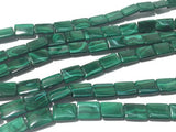 18x13 mm Malachite Rectangle Beads , Length of strand 40 cm - Top Quality , Natural Malachite Beads- Dark Green Color