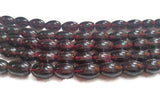 Big Garnet Smooth Rice shape 7x10MM , Length of Strand 16"