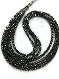 Black Diamond Roundel Faceted, size 2.5-3.5 mm AAA Quality 31Cts Length 16 Inch(ON Request Can Make Necklace & Bracelet)