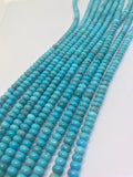 Turquoise Smooth 6mm Roundel shape (blue +green ) . Top Quality genuine Turquoise beads, Length 16" Grade AAA ,  Natural Gemstone