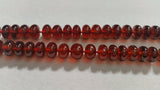 Hessonite Garnet 5-12mm Smooth Roundel Beads , necklace of 16" fine color and good quality beads