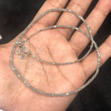 Natural Grey Diamond Faceted,Pipe Diamond AAA Quality, Good Shining ,Length 15" and weight 18 carat( can add clasp on request)