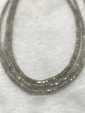 Diamond grey Faceted,Pipe Diamond AAA Quality, Good Shining ,weight 13 carat, white gold clasp length 16 Inch