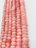 8mm Peruvian Pink Opal faceted Roundel, Top quality beads , Length 14 Inch , Pink Opal , shaded pink Opal