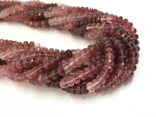 5MM Pink Tourmaline faceted Rondelle Top quality 16.5