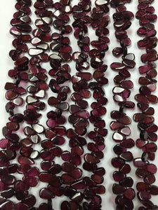 5 Strands Garnet Pear Beads, 16 Inch Strand, 4.5x7mm size