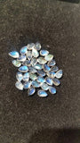 4X6MM Pear Rainbow Moonstone Smooth Cabs, Pack of 6 Pc. Good Quality Cabochons Code AAA50