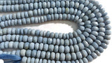 8MM Faceted Blue Opal Beads , Faceted Roundel Blue Opal . Length 14 Inch Blue Peruvian Opal beads