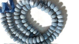 8MM Faceted Blue Opal Beads , Faceted Roundel Blue Opal . Length 14 Inch Blue Peruvian Opal beads