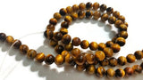 8 MM Tiger Eye Smooth Round Beads , Natural Tiger Eye good Quality, Length is 16 inch