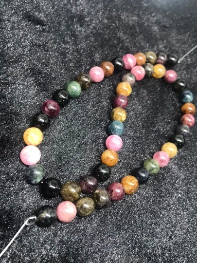 9MM Multi Tourmaline Round beads. Fine quality beads , Length 15 Inch code #CT