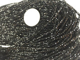 2.5MM Spinel (10 strands pack ) Black Spinel Micro Cut Stone Measures - 2.5mm