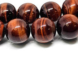 20 mm Red Tiger Eye Round Beads- AAA Quality- Wholesale Tiger Eye Beads- Red Tiger Eye Beads -40 cm Length